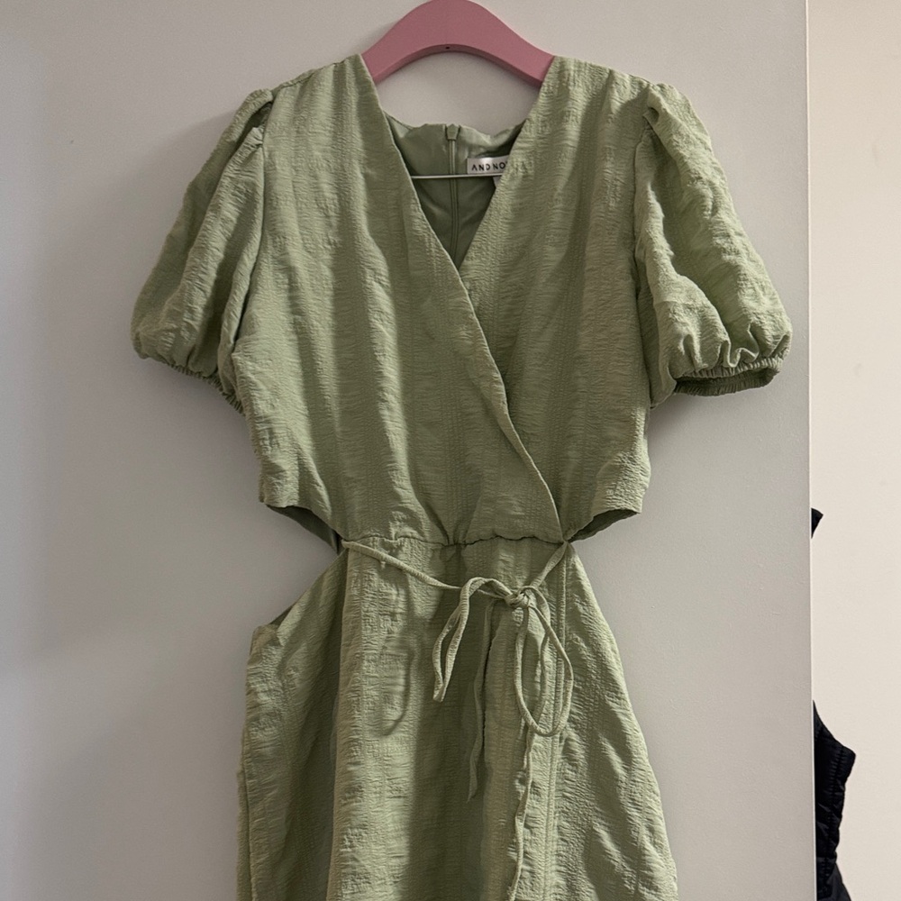 Anine Bing Sage Mini Wrap Dress